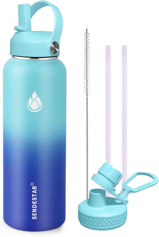 SENDESTAR Stainless Steel Wide Mouth Water Bottle 32oz Double Wall Vacuum by Sendestar