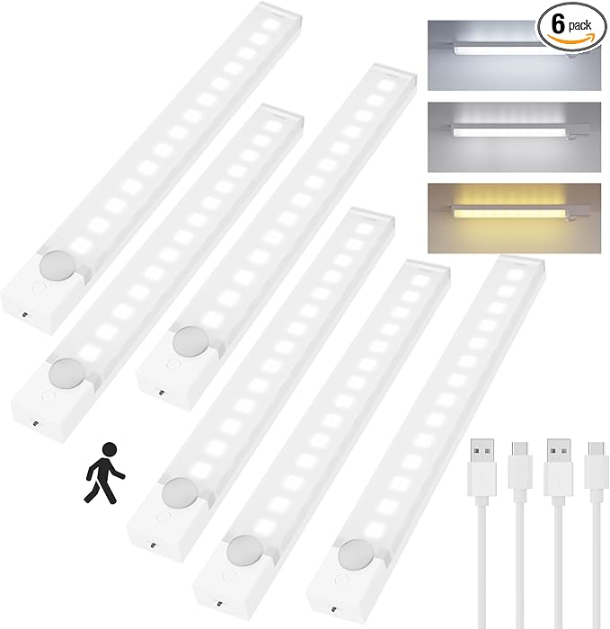 Under Cabinet Lighting 8 Inches Rechargeable Motion Sensor Light Indoor by Unknown