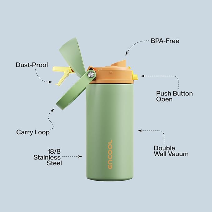 Insulated Water Bottle with Straw - Image 4