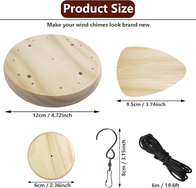 Wind Chime Replacement Parts, Wind Catcher, 19.6FT Nylon Cord, DIY Wind Chime - Image 3
