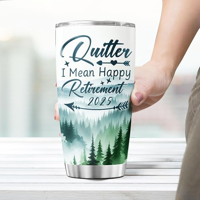 Funny Retirement Tumbler 2025 for Men Women, Quitter I Mean Happy Retirement - Image 6