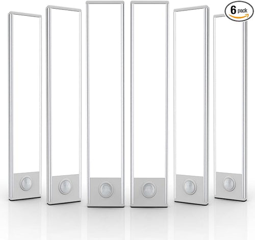 6 Pack Under Cabinet Lighting Wireless, 32 LED Rechargeable Battery Motion by BuyNow