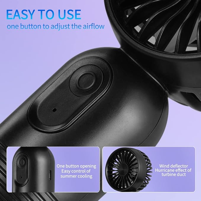 VanSmaGo Portable Mini 2-pack Handheld Personal Small Fan - Image 3
