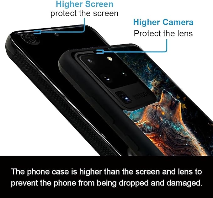 for Samsung Galaxy S20 Ultra Case, Star Cave Hungry Wolf Pattern Graphic Design - Image 5