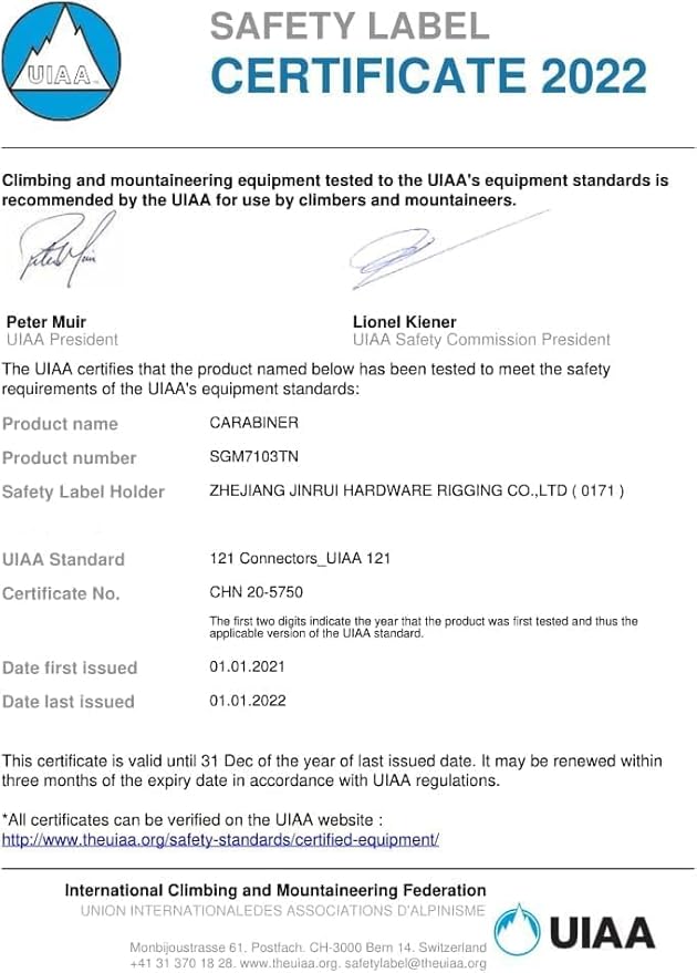Auto Locking Carabiner Heavy Duty Carabiner 25kN UIAA Certified Climbing - Image 4