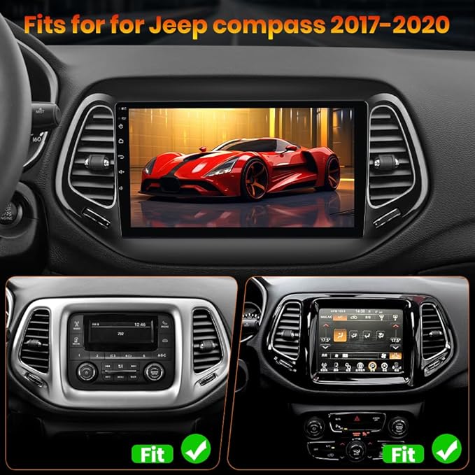 AWESAFE Android 13 Car Stereo for Jeep Compass 2017 2018 2019 2020, GPS - Image 3