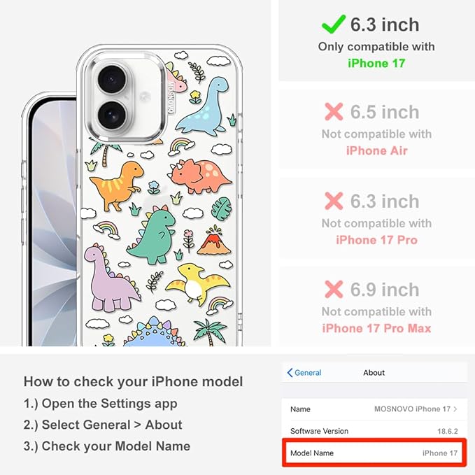 MOSNOVO for iPhone 17 Case | Military Grade 6.6ft Drop Tested | Camera Control - Image 2