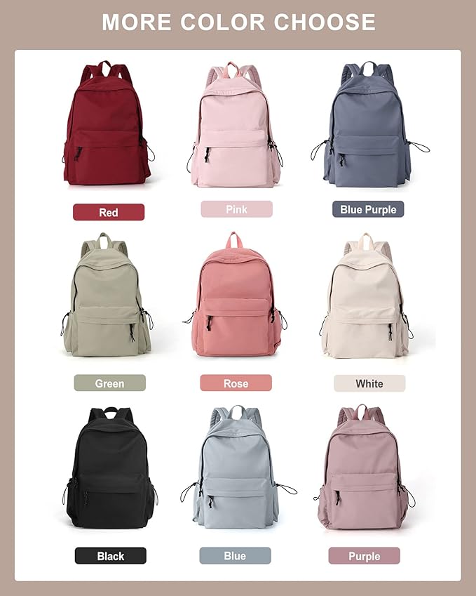 BJLFS White School Backpack for Girls Women, Waterproof High School Book Bag - Image 7