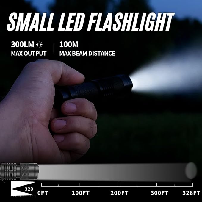ULTRAFIRE 3 Pack Mini Flashlights Focus Adjustable SK68 Single Mode Tactical - Image 2