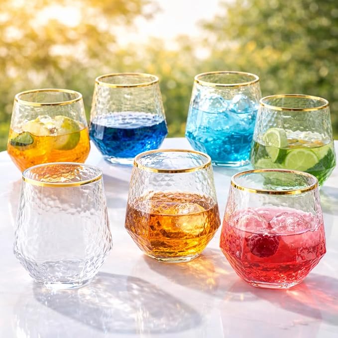 Oojami 40 count Diamond 12 Ounce Cups Unbreakable Stemless Plastic Wine - Image 3