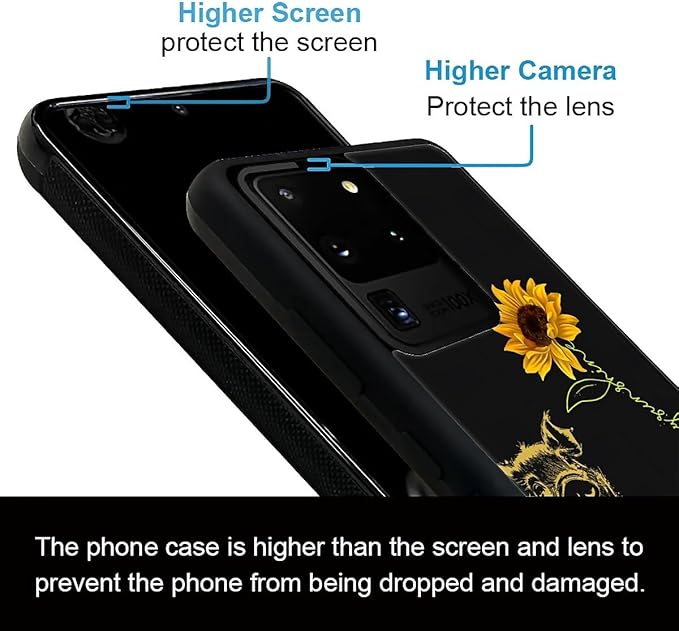for Samsung Galaxy S20 Ultra Case, Pig Sunflower Yellow Sunshine Pattern - Image 4