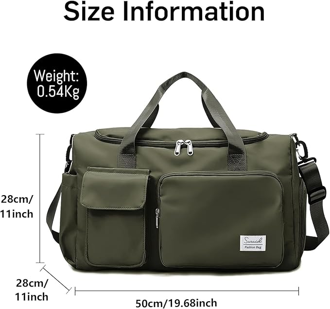 Suruid Travel Duffel Bag with Shoes Compartment Sports Gym Bag with Dry Wet - Image 2