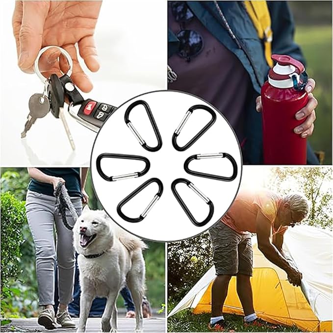 Carabiner Keychain Clip -3" Aluminum Carabiner D Ring, Caribeener Clips - Image 7