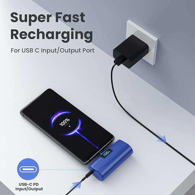 Mini Portable Charger USB C Power Bank, Upgraded 5500mAh PD Fast Charging - Image 2
