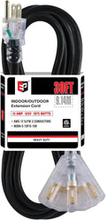 EP 30 Ft 12 Gauge Heavy Duty Extension Cord, 15A 125V 1875W, 3 Outlet by ENERGYPRO