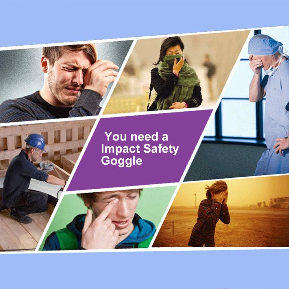 Super More 10PCS Anti-Fog Protective Safety Goggles Clear Lens Wide-Vision Adjustable Chemical Splash Eye Protection Soft Lightweight Eyewear