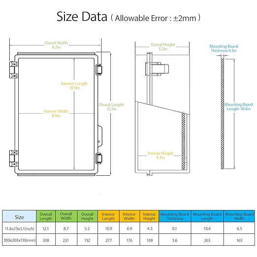 LeMotech Electrical Box, IP67 Waterproof Hinged Clear Cover Stainless Steel - Image 2