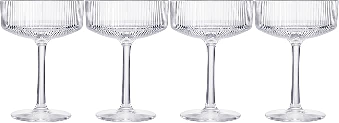 Khen Vintage Art Deco Shatterproof Coupe Martini, Champagne & Cocktail Glasses - Image 4