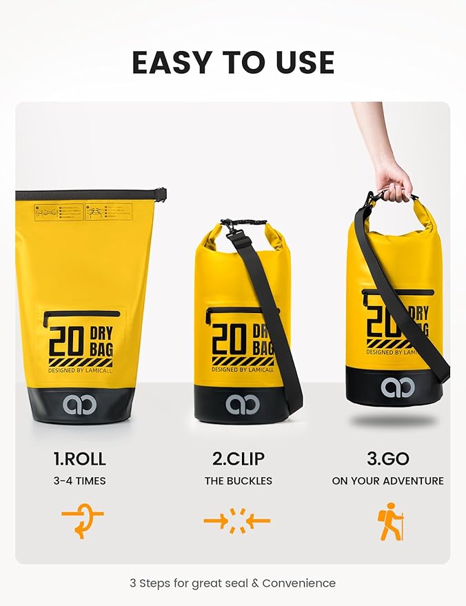 Lamicall Dry Bag Waterproof Backpack - 5L/10L/20L/30L/40L Large Water Proof Bag - Image 6