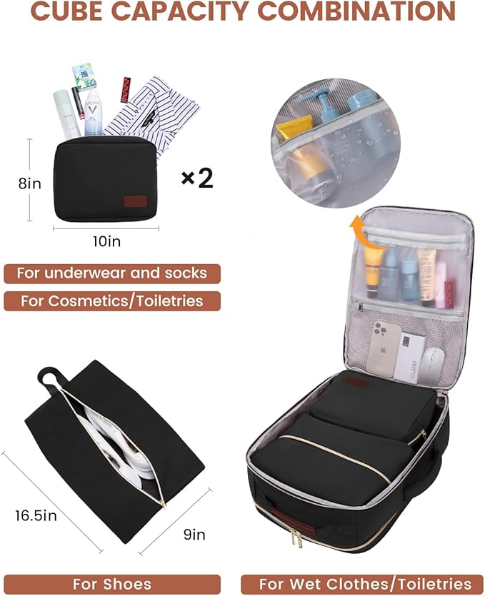 LOVEVOOK 56L Travel Backpack for Women & Men, Airline Approved Carry On Luggage - Image 4