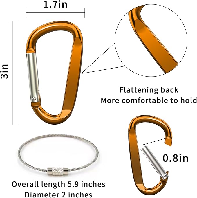 3" Aluminum Carabiner Clips - Image 2