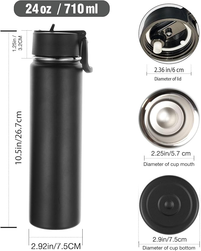 Volhoply 24 Ounce Insulated Water Bottle - Image 2
