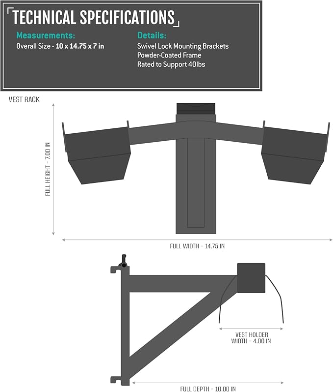 Savior Equipment Wall Rack System Tactical Vest Attachment Gear Wall Mount - Image 6