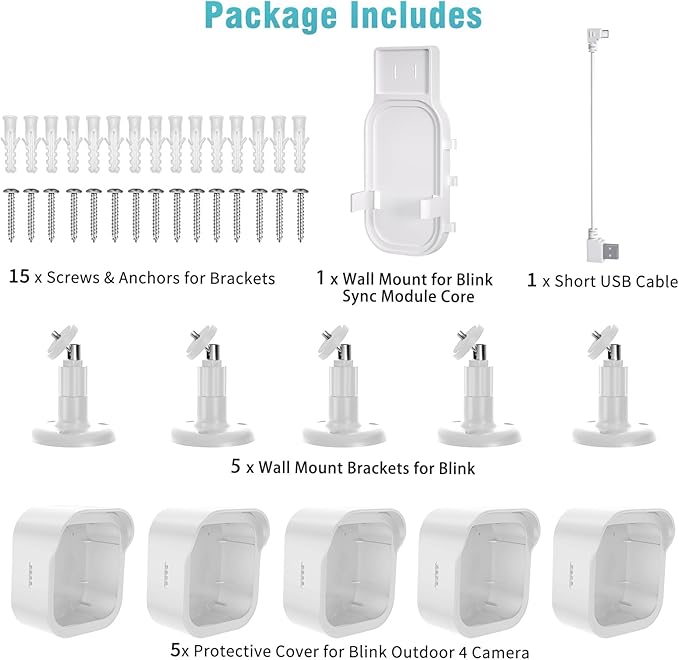 Wall Mount for Blink Outdoor Cameras, 5 Pack Weatherproof Housing, 360 Degrees - Image 8