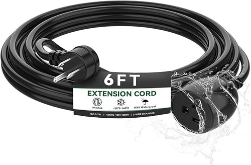 6FT Waterproof Outdoor Extension Cord, IPX6 Waterproof, Cold Weather & Fireproof by Blackcow