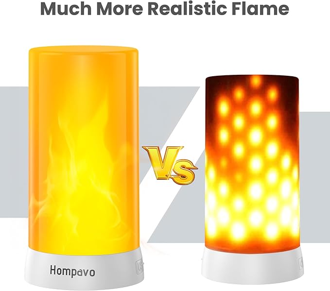 Hompavo 【Upgraded】 LED Flame Lights, 4-Mode Rechargeable Battery Operated - Image 4