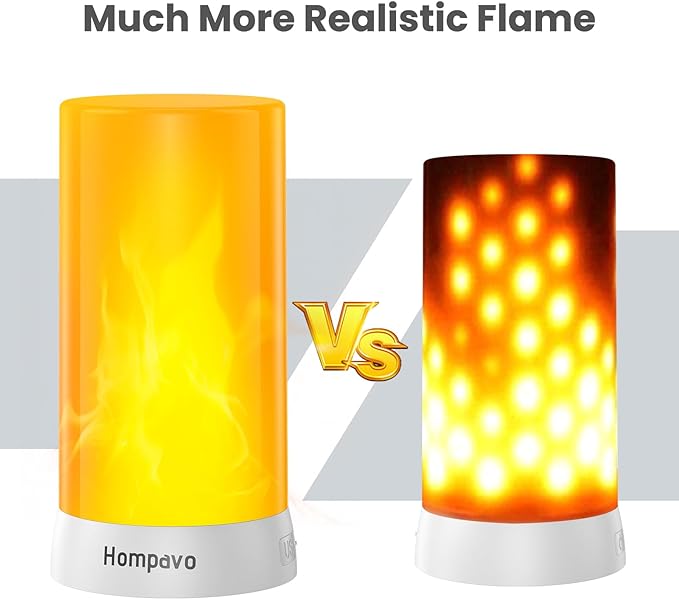 Hompavo 【Upgraded】 LED Flame Lights, 4-Mode Rechargeable Battery Operated - Image 4