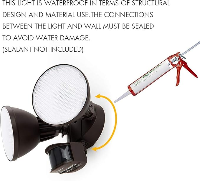 LUTEC 3200 Lumen 32W LED Motion Activated Integrated Dual-Head Flood Light - Image 7