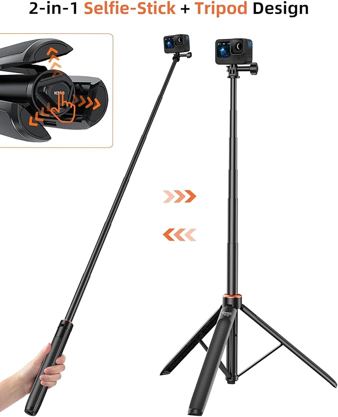 53.5" Action Camera Selfie Stick Tripod - Image 3