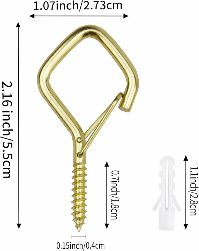 60 Pcs Gold Eye Hooks Screw Heavy Duty, Ceiling Hooks - Image 2