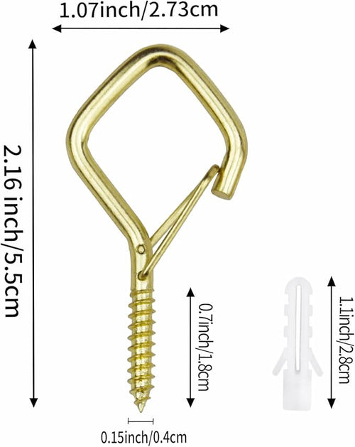 60 Pcs Gold Eye Hooks Screw Heavy Duty, Ceiling Hooks - Image 2