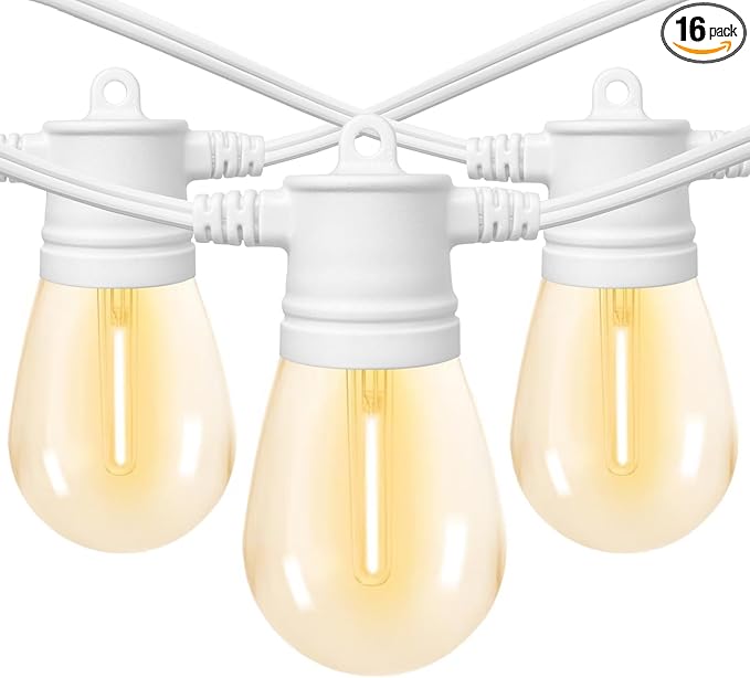 SUNTHIN White String Lights, 48ft White Outdoor Lights by SUNTHIN
