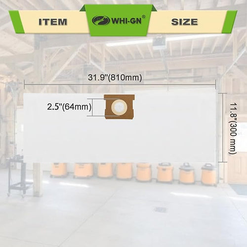 12 Pack VF3503 Shop Vac Bags for Rigid 6 to 9 Gallon Wet/Dry Vacuums, Size b - Image 2