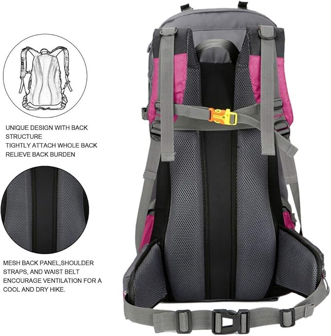 Bseash 60L Waterproof Hiking Camping Backpack - Image 7