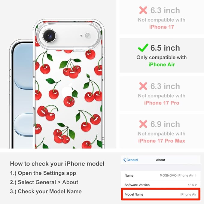 MOSNOVO for iPhone Air Case | Military Grade 6.6ft Drop Tested | Camera Control - Image 2