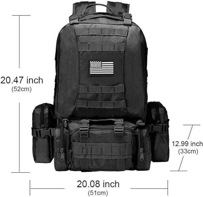 CVLIFE Tactical Backpack Military Army Rucksack 60L Large Assault Pack - Image 3
