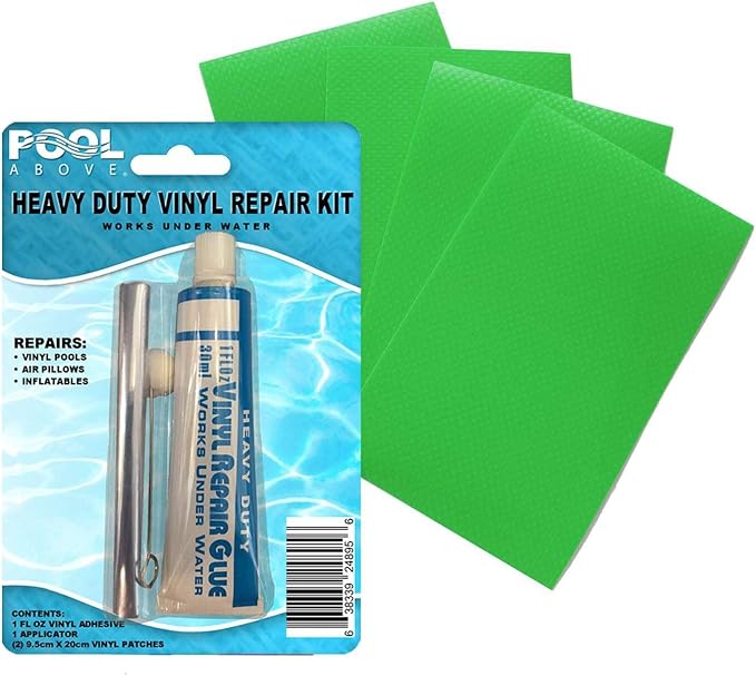 Heavy Duty Vinyl Repair Patch Kit | Vinyl Cement Adhesive Glue and Colored by PoolAbove