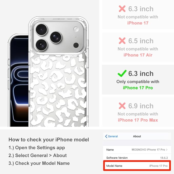 MOSNOVO for iPhone 17 Pro Case | Military Grade 6.6ft Drop Tested | Camera - Image 2