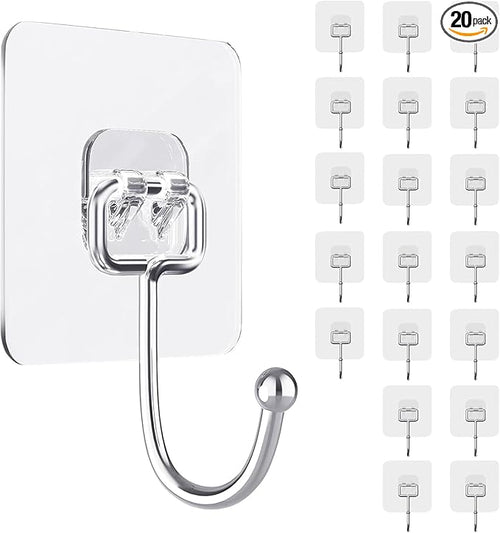 20 PCS Heavy Duty Adhesive Hooks, 33 lb Load by HOGXUAE