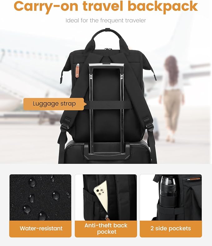 LOVEVOOK Laptop Backpack for Women, Teacher Nurse Work Laptop Bag, Waterproof - Image 6
