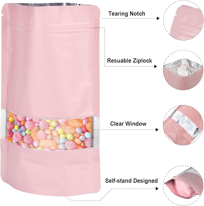 6.3"x9.5" 120pcs Mylar Bags for Food Storage, Smell Proof Bag - Image 3