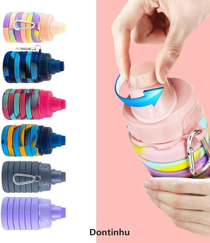 Collapsible Water Bottles 3 PackTravel water bottle Sports Portable Water - Image 4