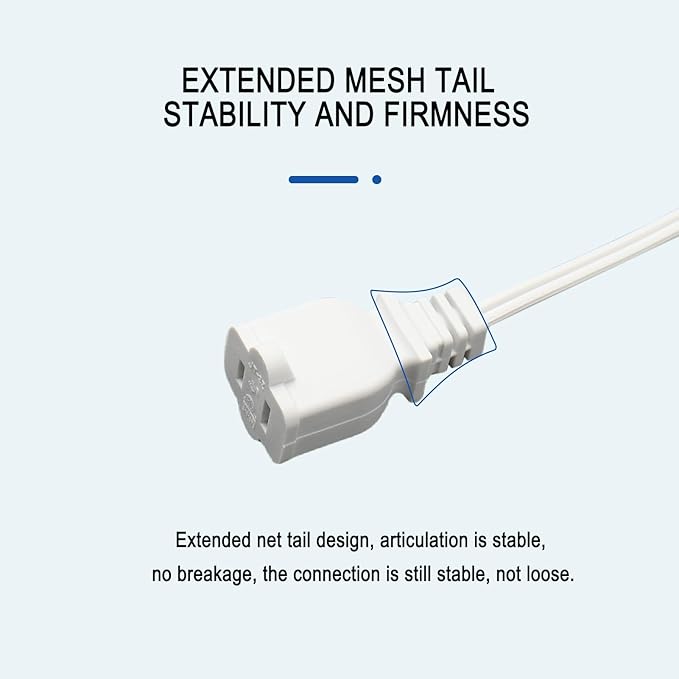 100 FT White Extension Cord, 2 Prong Extension Cord 18AWG SPT-2 Flat Cord - Image 4