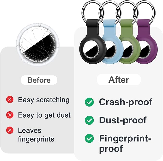 Linsaner Holder for AirTag 2nd Gen & 1st Gen, Silicone Case Keychain Key Ring - Image 6