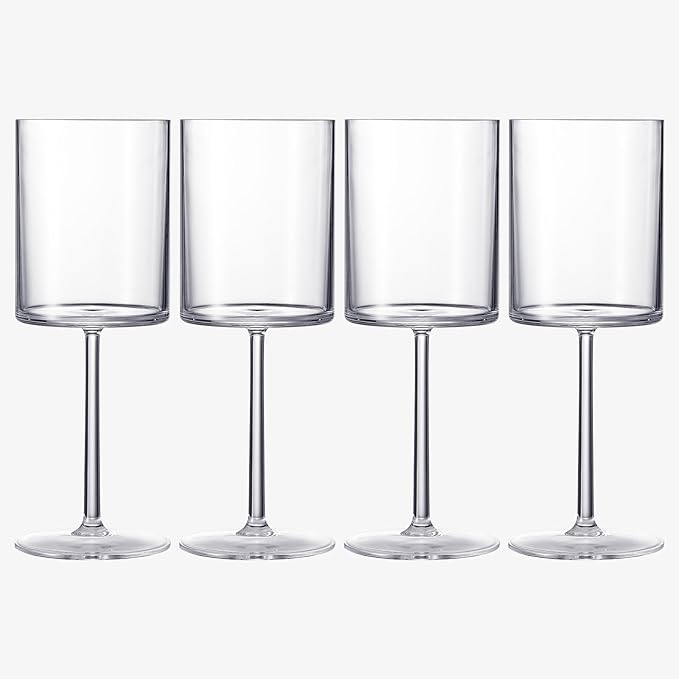 Unbreakable Stemmed Square Tritan Acrylic Wine Glasses European Style | Set of - Image 9