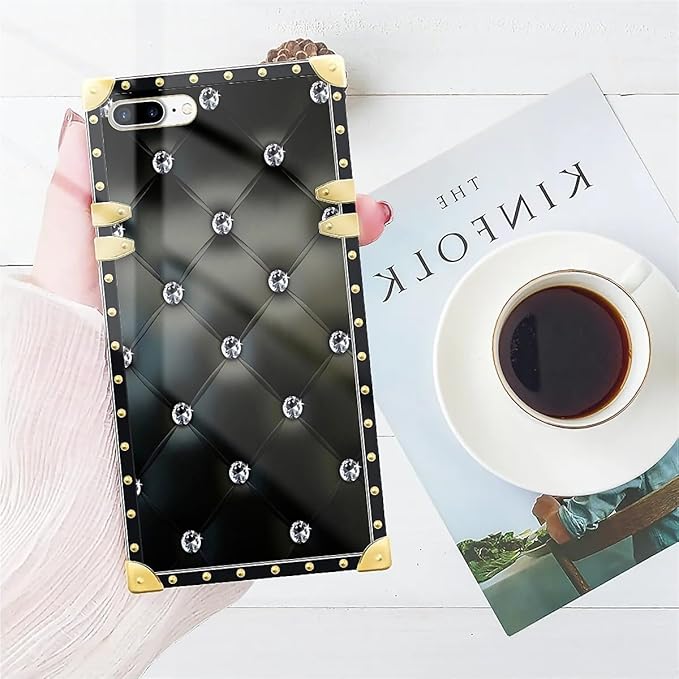 Compatible with iPhone 8 Plus 7 Plus Case, Shiny Black Sofa Crystal Luxury - Image 7